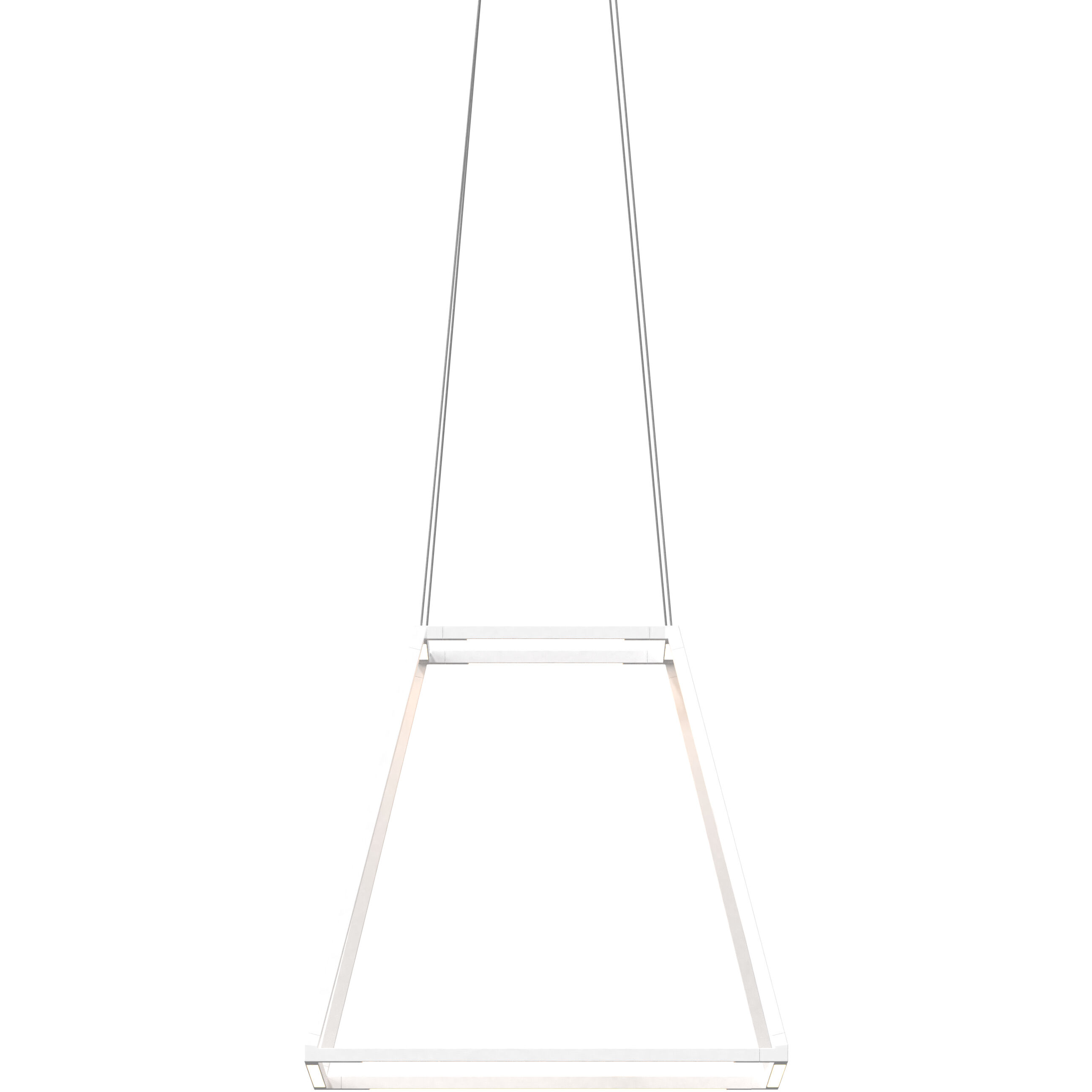 Z-Bar Rise LED 18 inch Matte white Pendant Ceiling Light, Square